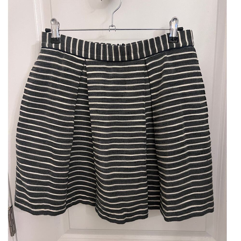 Sea New York striped pleated mini skirt Sz 6 Navy Cream USA Nautical Preppy chic